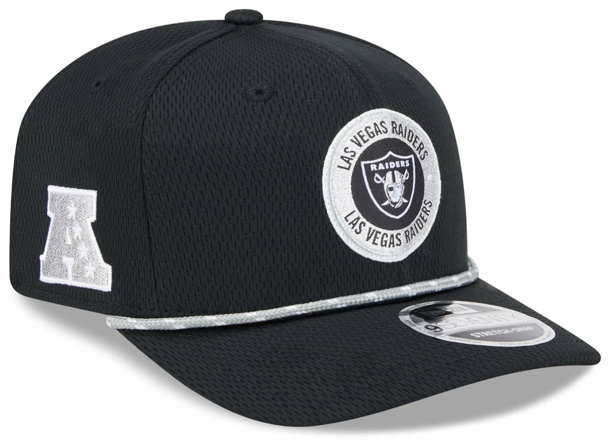 Las Vegas Raiders New Era 2024 Sideline Black 9SEVENTY Adjustable Hat for Men product image 1, provided for visual reference