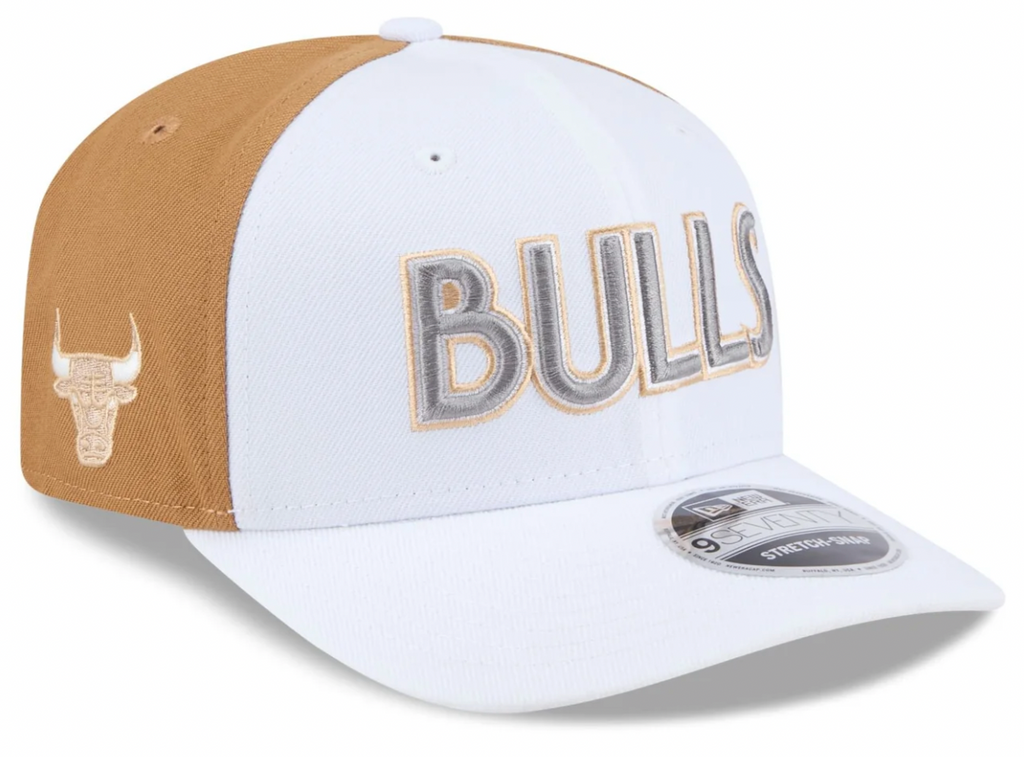 Chicago Bulls New Era 2024 City Edition White/Walnut 9SEVENTY Adjustable Hat product image 1, provided for visual reference