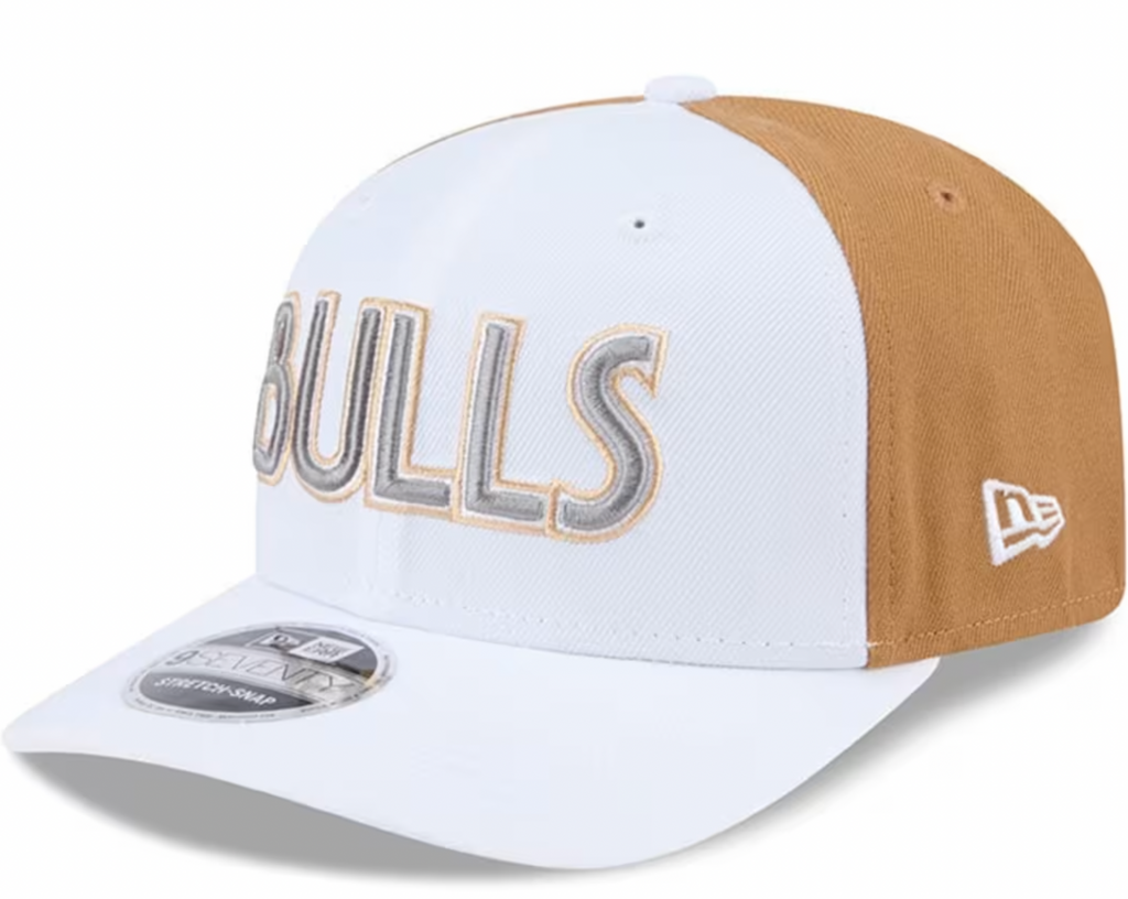Chicago Bulls New Era 2024 City Edition White/Walnut 9SEVENTY Adjustable Hat product image 3, provided for visual reference
