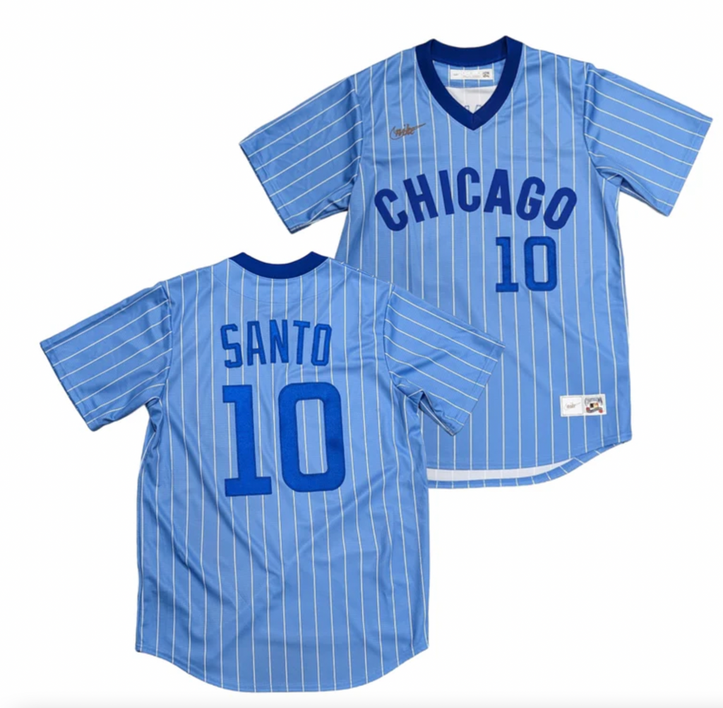 Ron Santo Chicago Cubs Cooperstown Powder Blue NIKE Replica Jersey for Men product image 1, provided for visual reference
