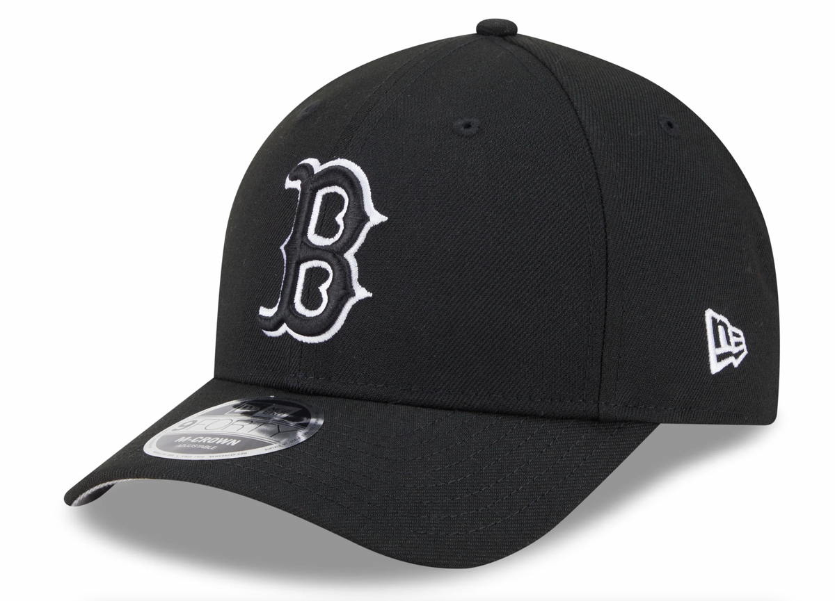 Boston Red Sox Black and White New Era M-Crown 9FORTY Adjustable Hat product image 1, provided for visual reference and