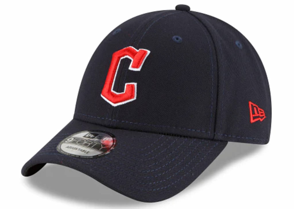 Cleveland Guardians New Era Road The League Navy 9FORTY Adjustable Hat product image 1, provided for visual reference and