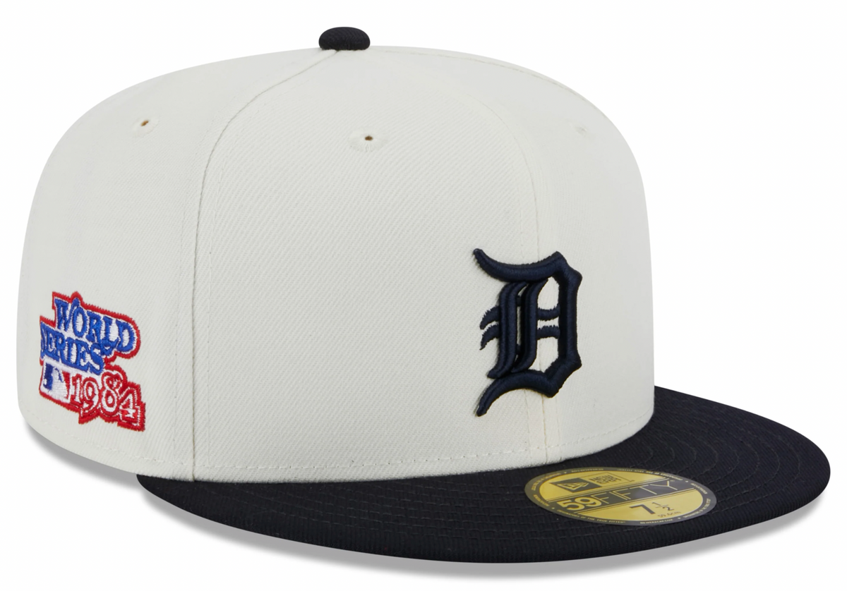 Detroit Tigers 1984 World Series Cream/Navy New Era Retro 59FIFTY Fitted Hat product image 1, provided for visual reference