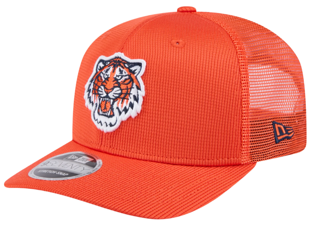 Detroit Tigers New Era Orange 2025 Spring Training 9SEVENTY Trucker Hat product image 1, provided for visual reference and