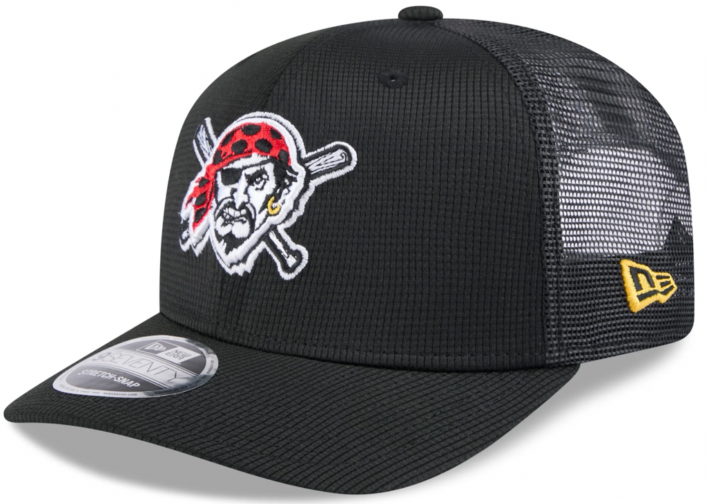 Pittsburgh Pirates New Era Black 2025 Spring Training 9SEVENTY Trucker Hat product image 1, provided for visual reference