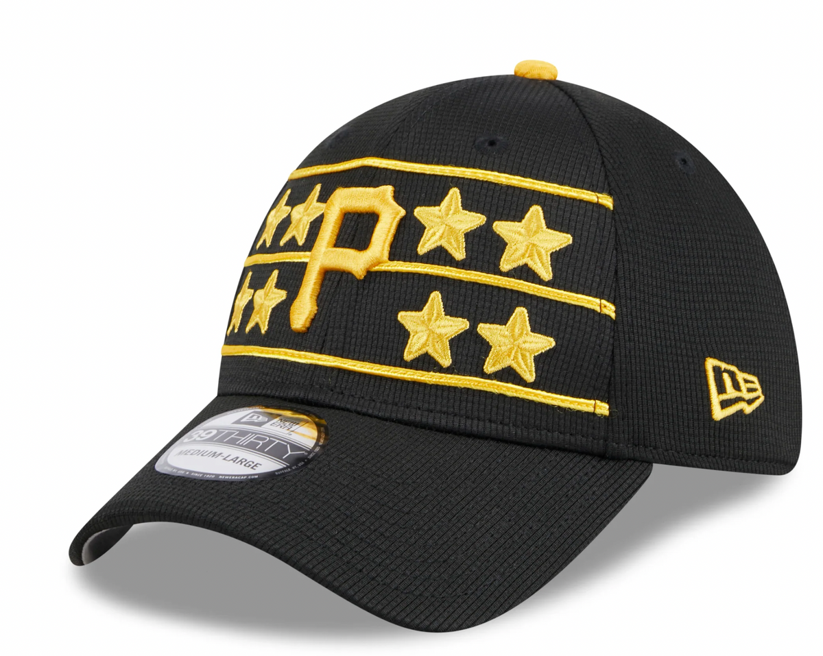 Pittsburgh Pirates New Era 2024 Batting Practice Black 39THIRTY Flex-Fit Hat for Men product image 1, provided for visual
