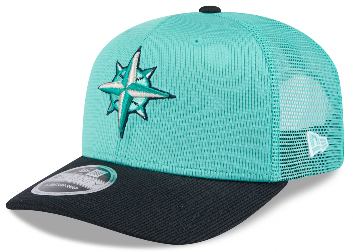 Seattle Mariners New Era Teal/Navy 2025 Spring Training 9SEVENTY Trucker Hat product image 1, provided for visual reference