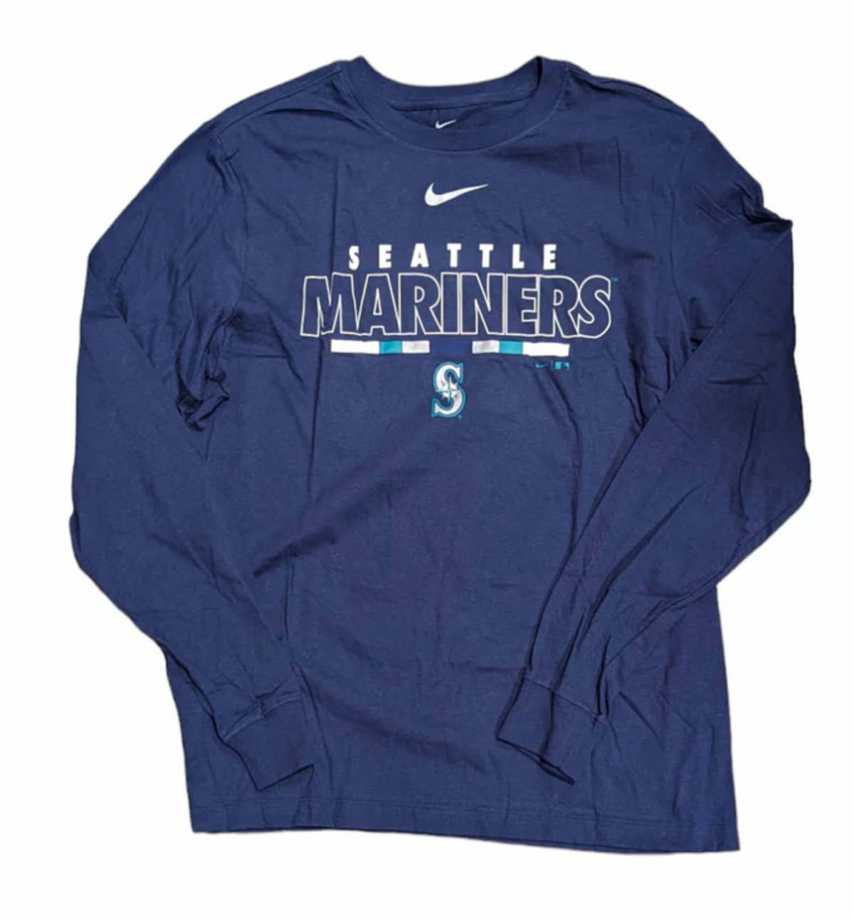 Seattle Mariners Nike Navy Color Bar Long Sleeve T-Shirt for Men product image 1, provided for visual reference and product