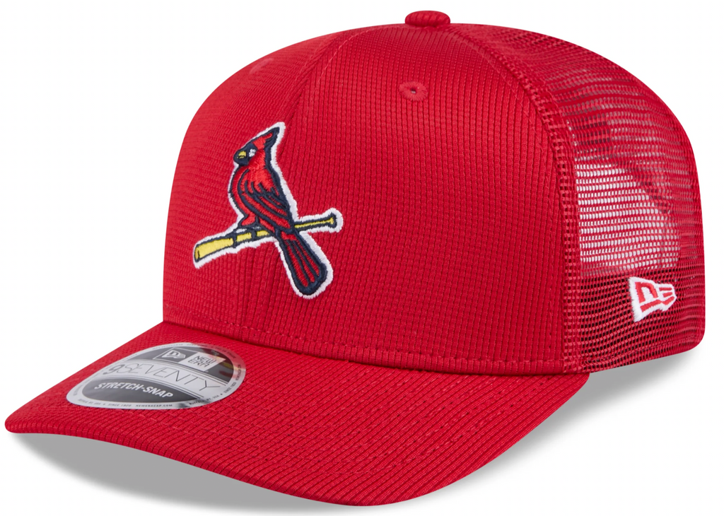St. Louis Cardinals New Era Red 2025 Spring Training 9SEVENTY Trucker Hat product image 1, provided for visual reference and