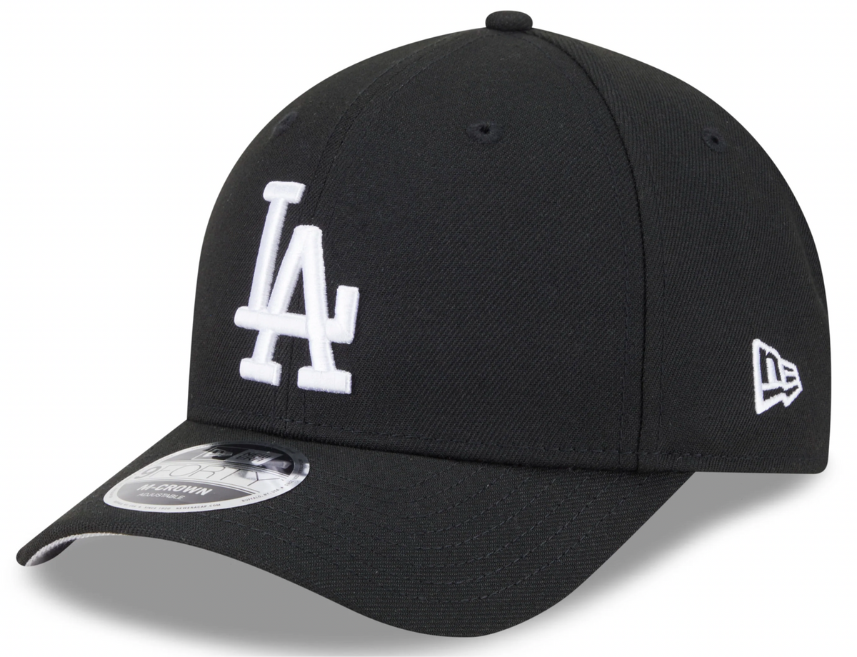 Los Angeles Dodgers Black and White New Era M-Crown 9FORTY Adjustable Hat product image 1, provided for visual reference and