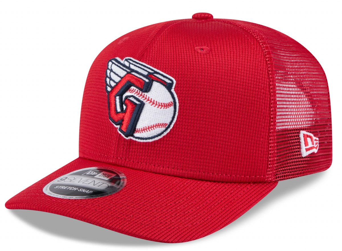 Cleveland Guardians New Era Red 2025 Spring Training 9SEVENTY Trucker Hat product image 1, provided for visual reference and