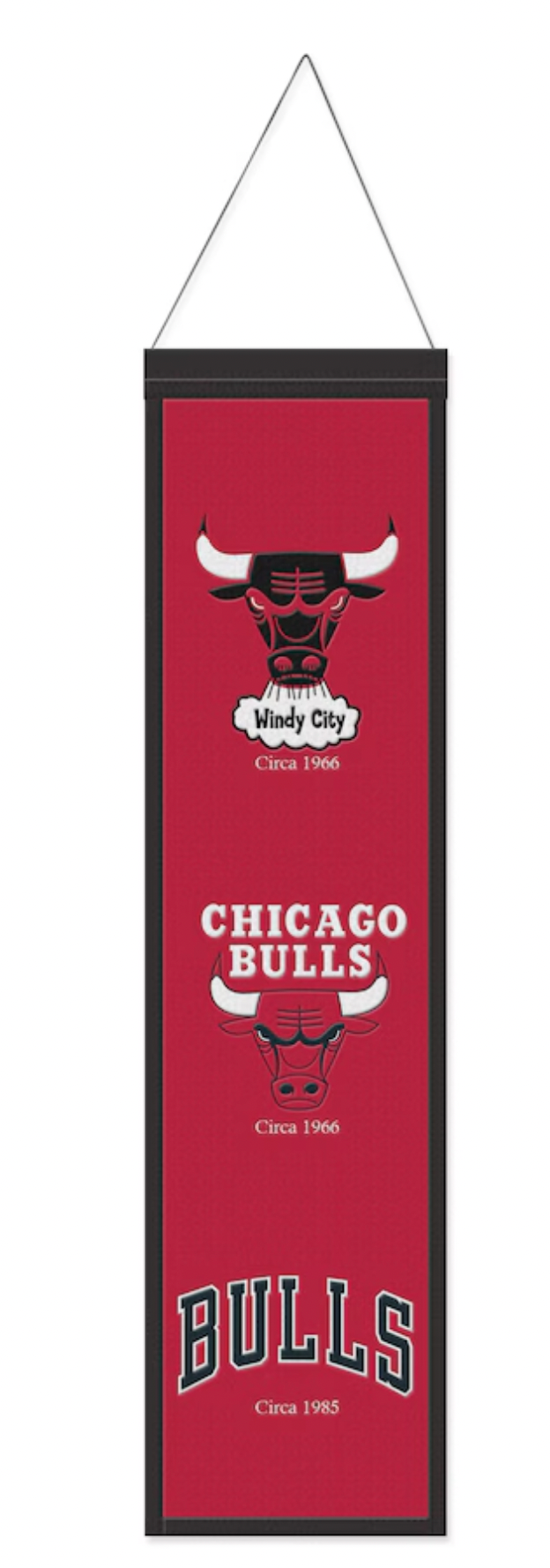 Chicago Bulls 8X32 Wool Banner product image 1, provided for visual reference and product detail review