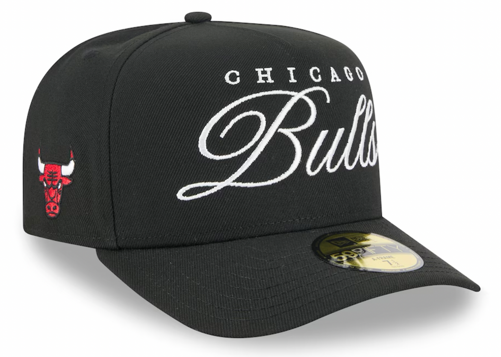 Chicago Bulls New Era Black 2025 NBA Draft A-Frame 59FIFTY Fitted Hat for Men product image 1, provided for visual reference