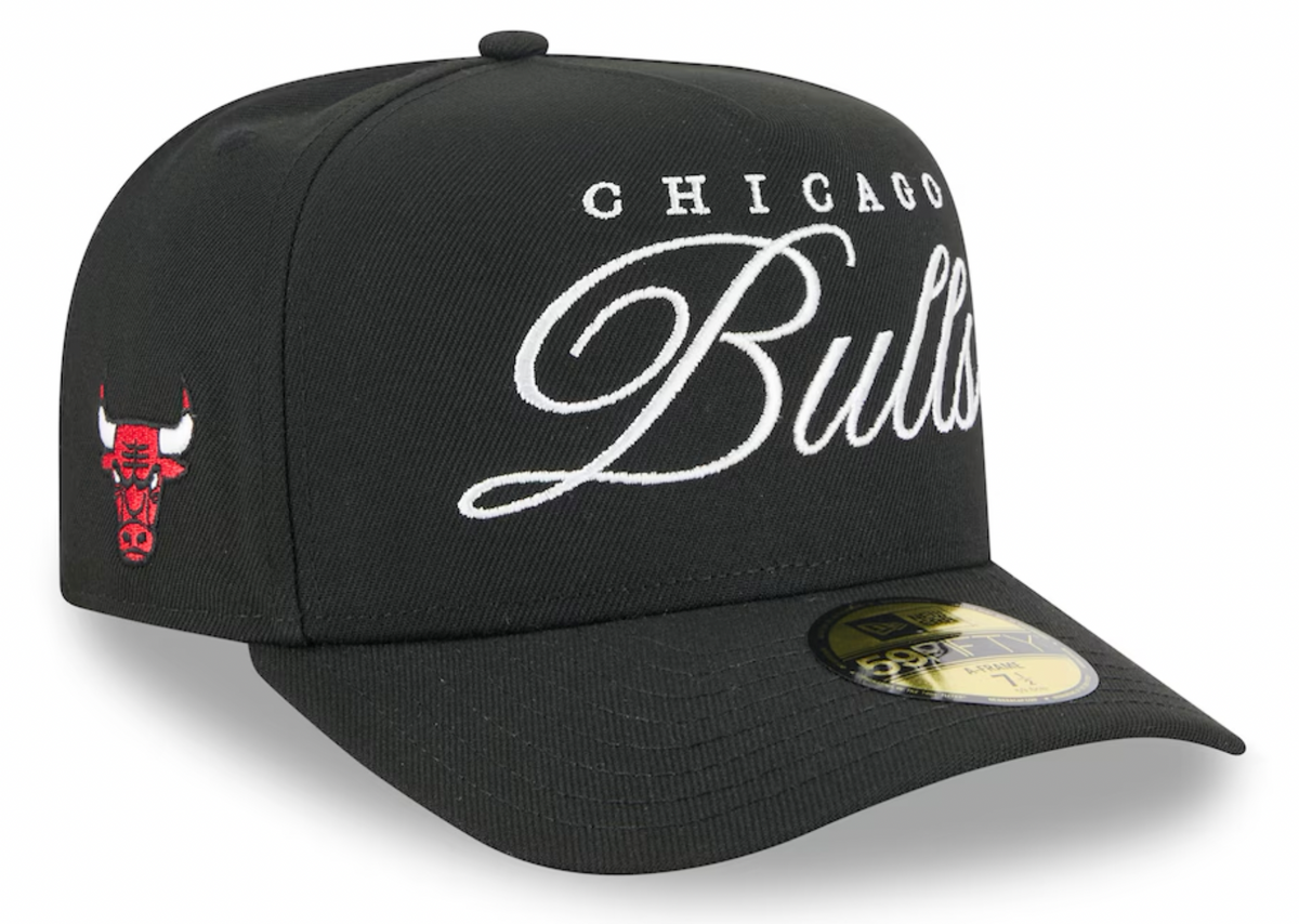 Chicago Bulls New Era Black 2025 NBA Draft A-Frame 59FIFTY Fitted Hat for Men product image 1, provided for visual reference