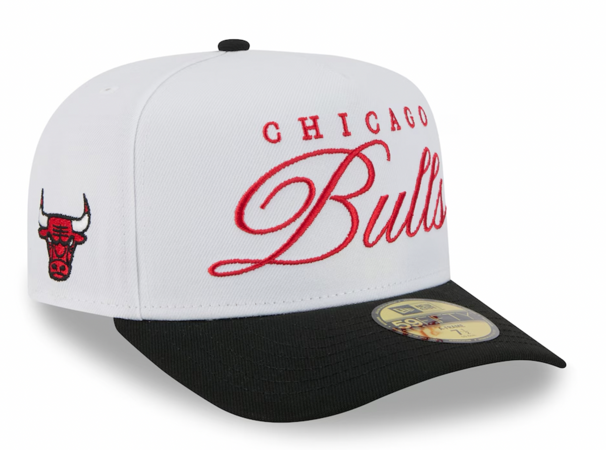 Chicago Bulls New Era White/Black 2025 NBA Draft A-Frame 59FIFTY Fitted Hat for Men product image 1, provided for visual