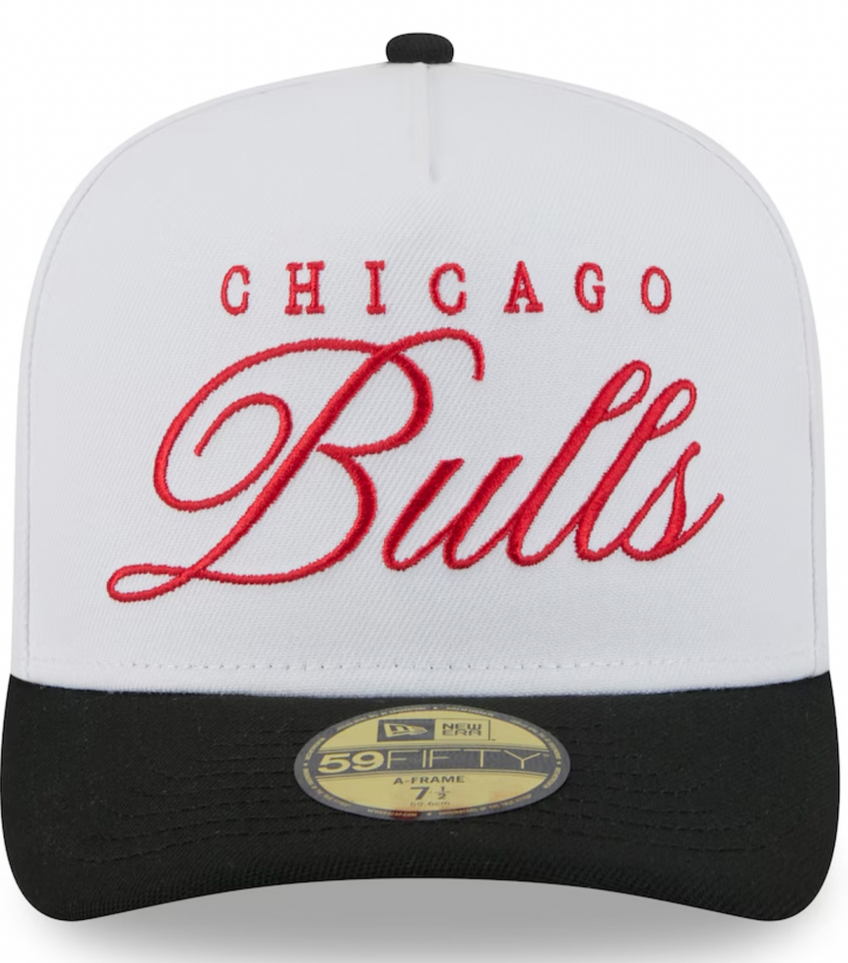 Chicago Bulls New Era White/Black 2025 NBA Draft A-Frame 59FIFTY Fitted Hat for Men product image 2, provided for visual