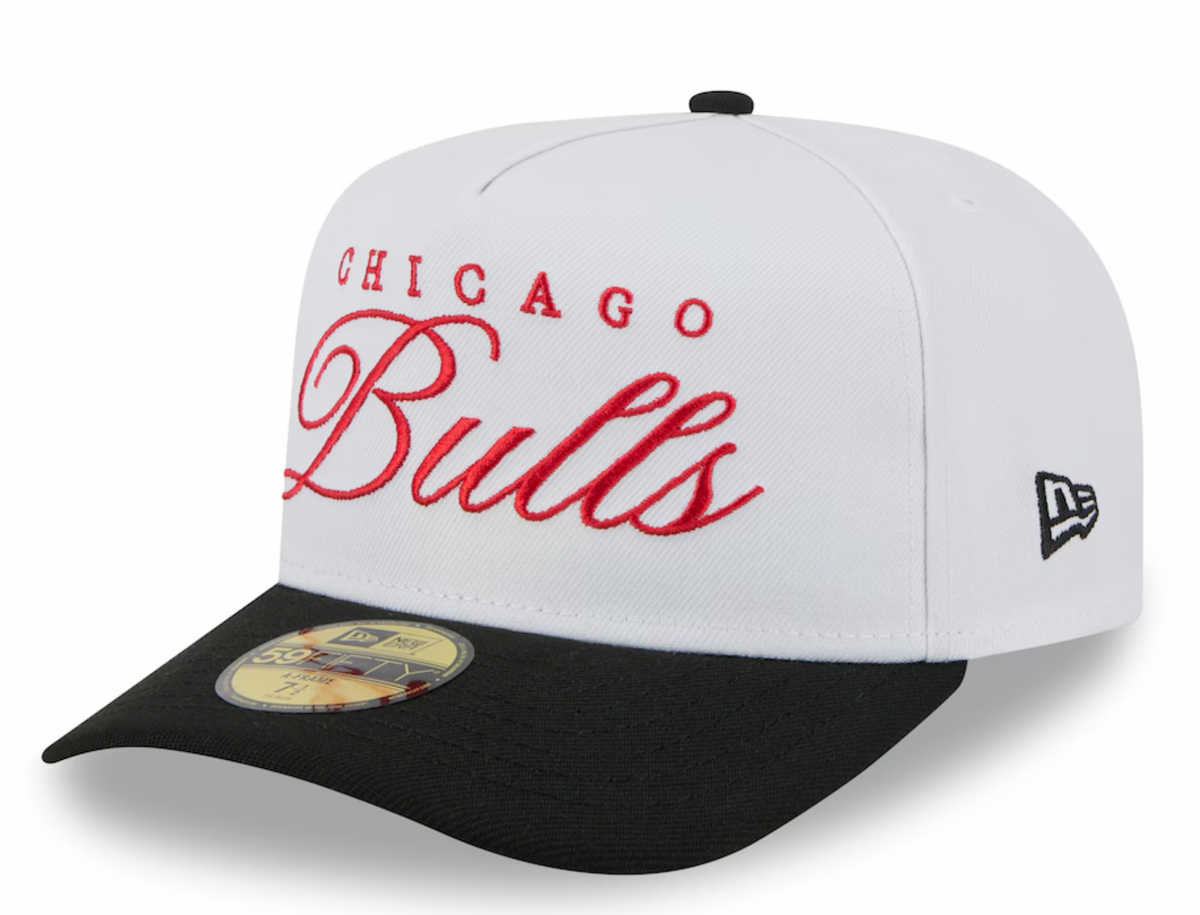 Chicago Bulls New Era White/Black 2025 NBA Draft A-Frame 59FIFTY Fitted Hat for Men product image 3, provided for visual