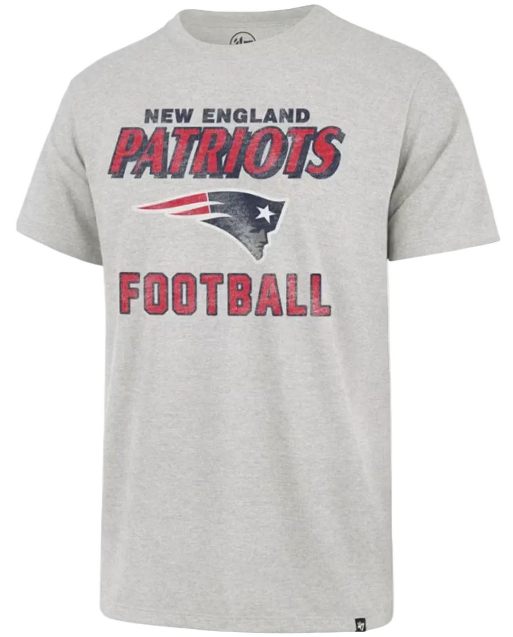 New England Patriots Mens Relay Gray Dozier T-Shirt By 47' Brand product image 1, provided for visual reference and product