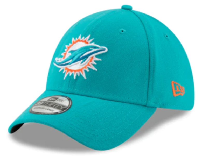 Miami Dolphins New Era Aqua Team Classic 39THIRTY Flex Hat for Men product image 1, provided for visual reference and