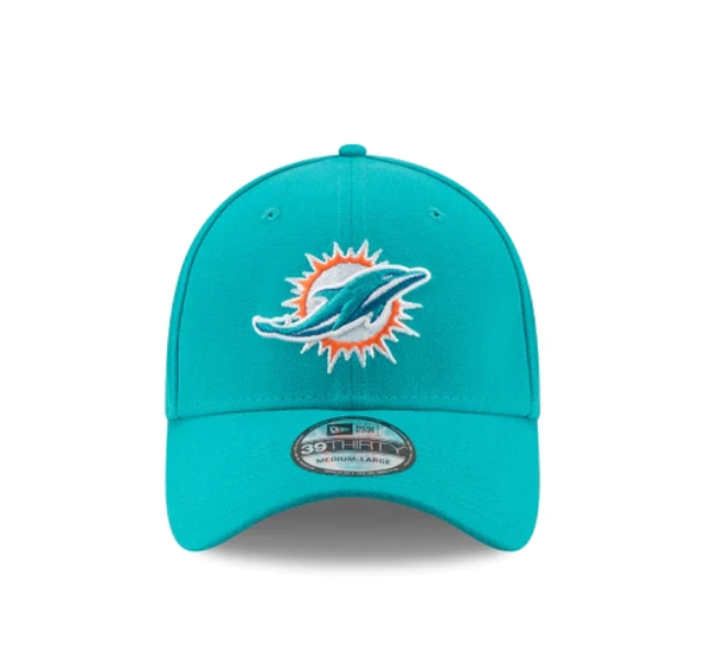 Miami Dolphins New Era Aqua Team Classic 39THIRTY Flex Hat for Men product image 2, provided for visual reference and