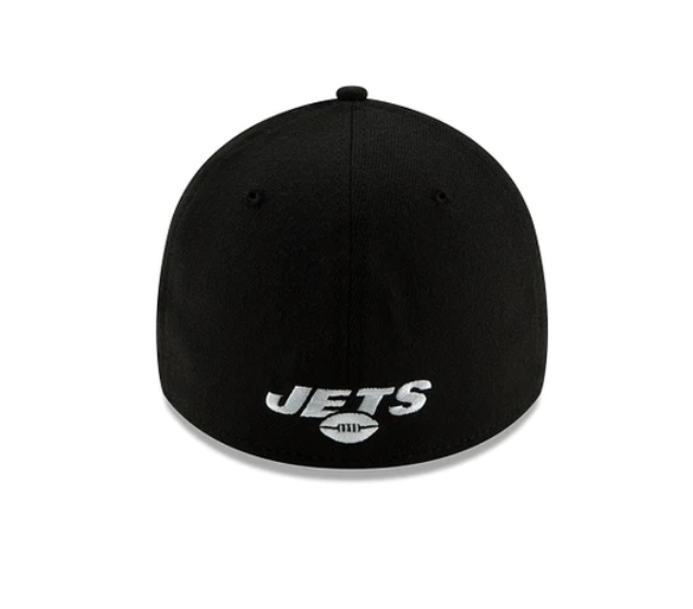 New York Jets New Era Black Team Classic 39THIRTY Flex Hat for Men product image 2, provided for visual reference and