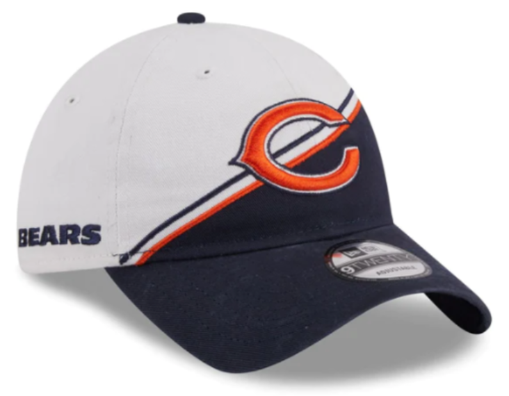 Chicago Bears 2023 Sideline Secondary Logo White/Navy 9TWENTY Adjustable Hat for Men product image 1, provided for visual