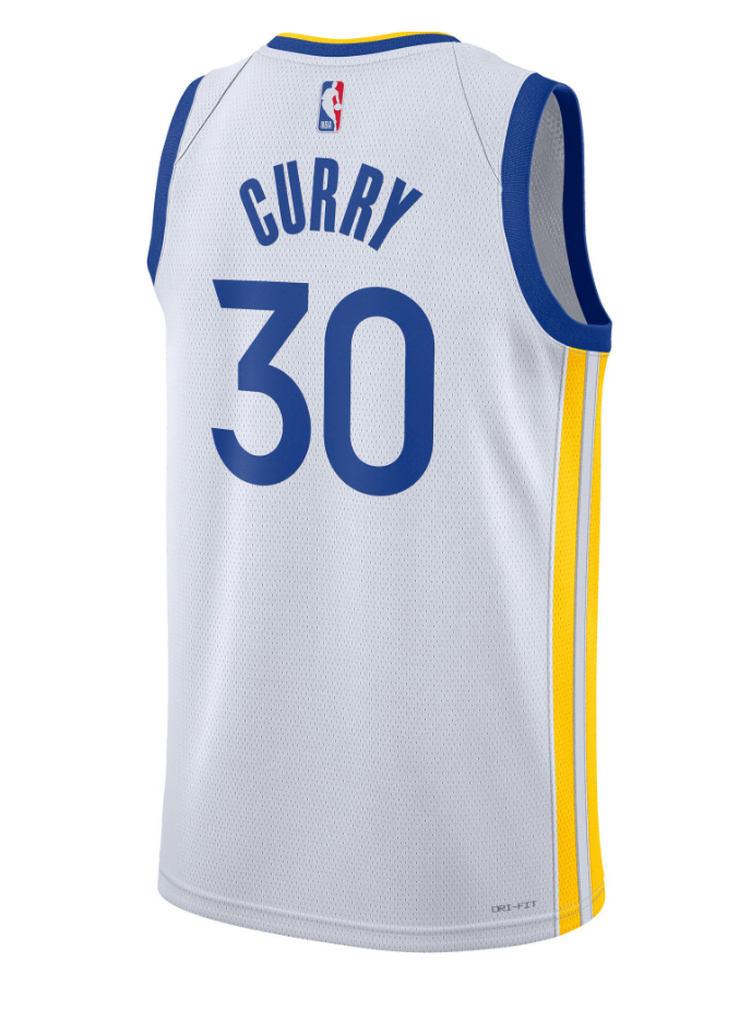 Youth Golden State Warriors Stephen Curry Nike White Swingman Icon Jersey product image 2, provided for visual reference and