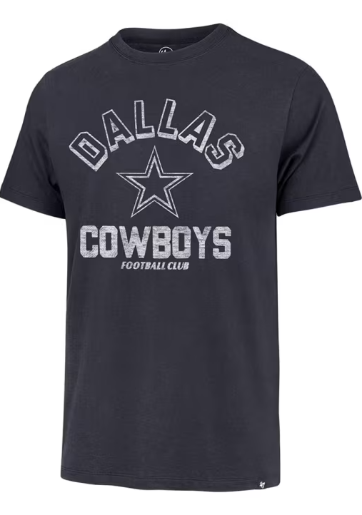 '47 Dallas Cowboys Navy Blue Retrograde Franklin T-Shirt for Men product image 1, provided for visual reference and product
