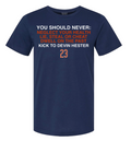 You Should Never Kick To Devin Hester By Obvious Shirts Navy T-Shirt for Men product image 1, provided for visual reference