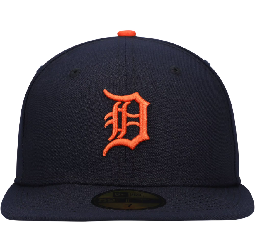 Detroit Tigers New Era Navy Road Authentic Collection On-Field Logo 59FIFTY Fitted Hat for Men product image 2, provided for