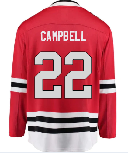 Wayne Campbell Chicago Blackhawks Red Home Fanatics Premium Twill Breakaway Replica Jersey for Men product image 1, provided