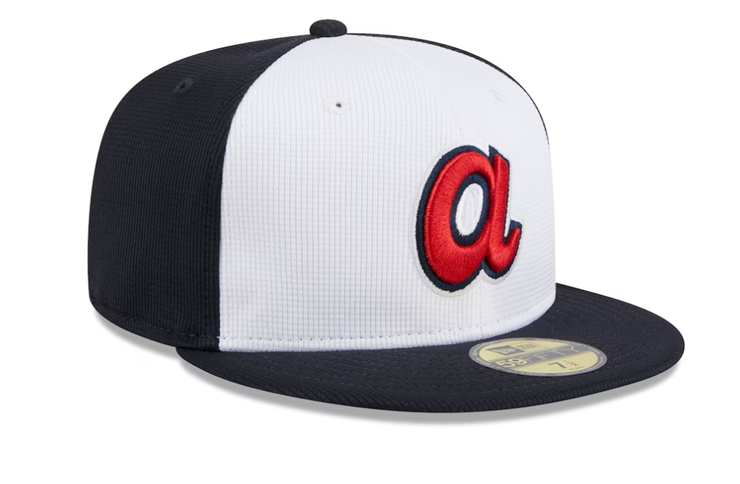Atlanta Braves New Era White 2024 Batting Practice 59FIFTY Fitted Hat for Men product image 3, provided for visual reference