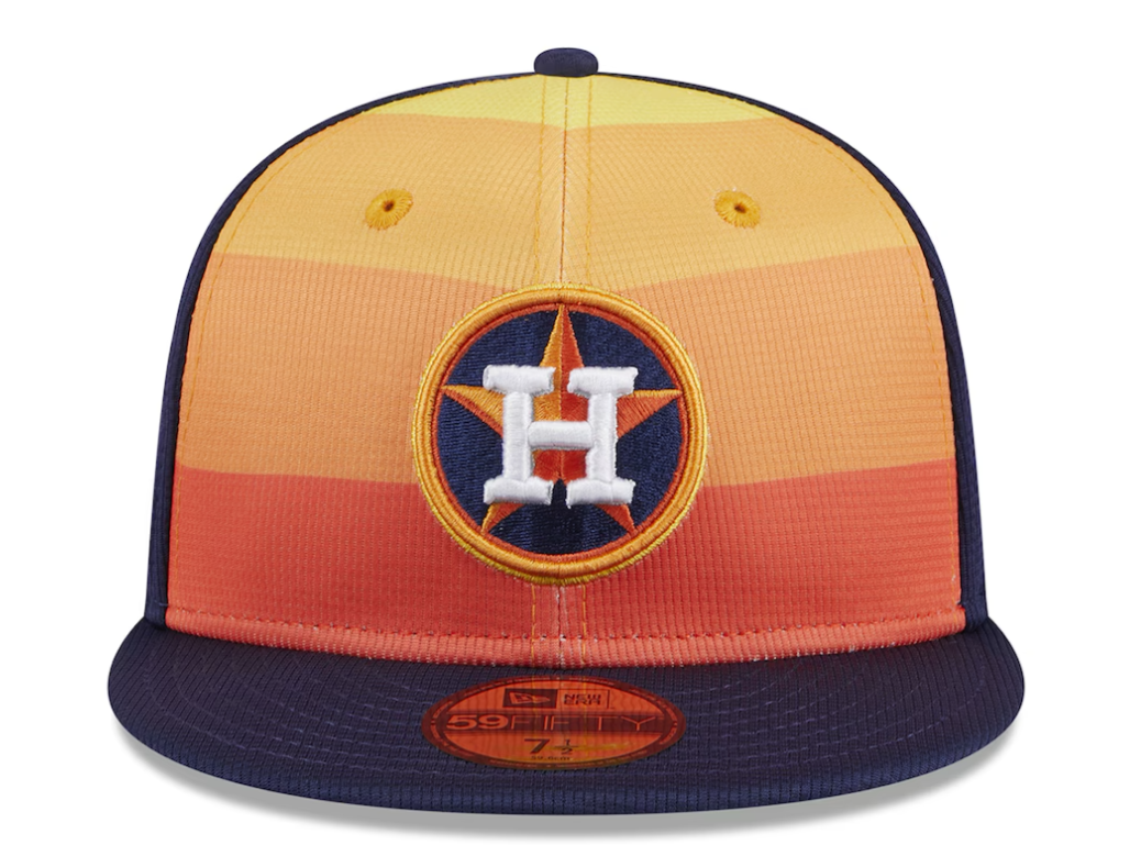 Houston Astros New Era Navy 2024 Batting Practice 59FIFTY Fitted Hat for Men product image 2, provided for visual reference