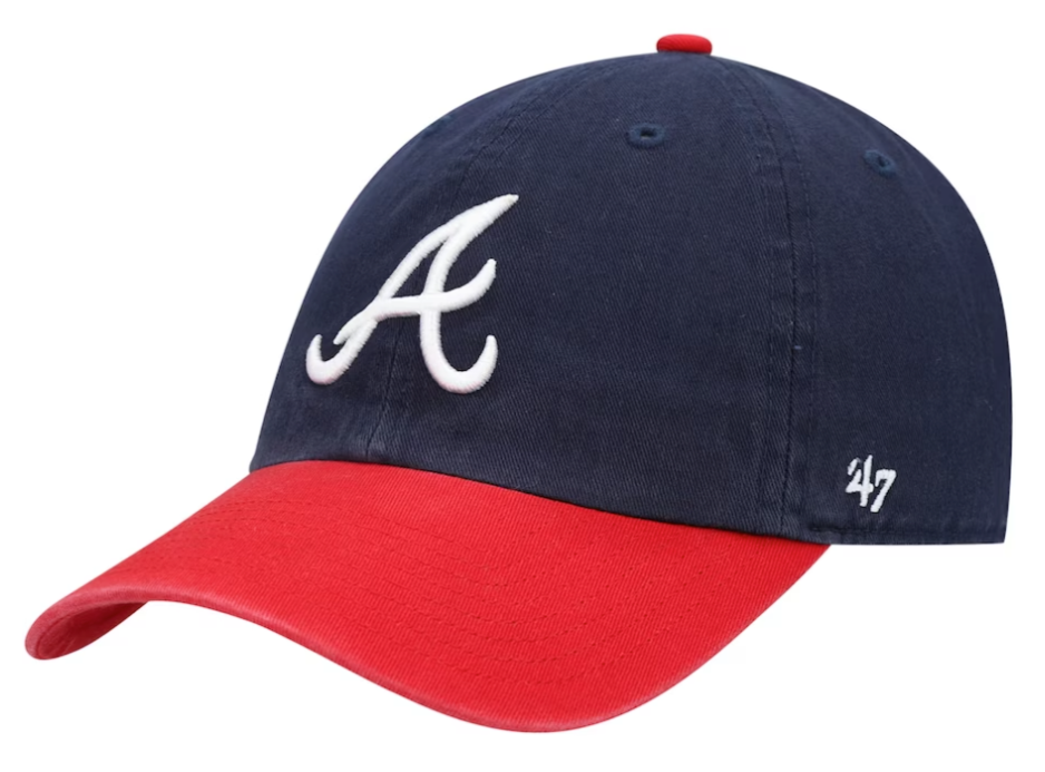 Atlanta Braves Navy/Red Clean Up Adjustable Hat By '47 Brand for Men product image 1, provided for visual reference and