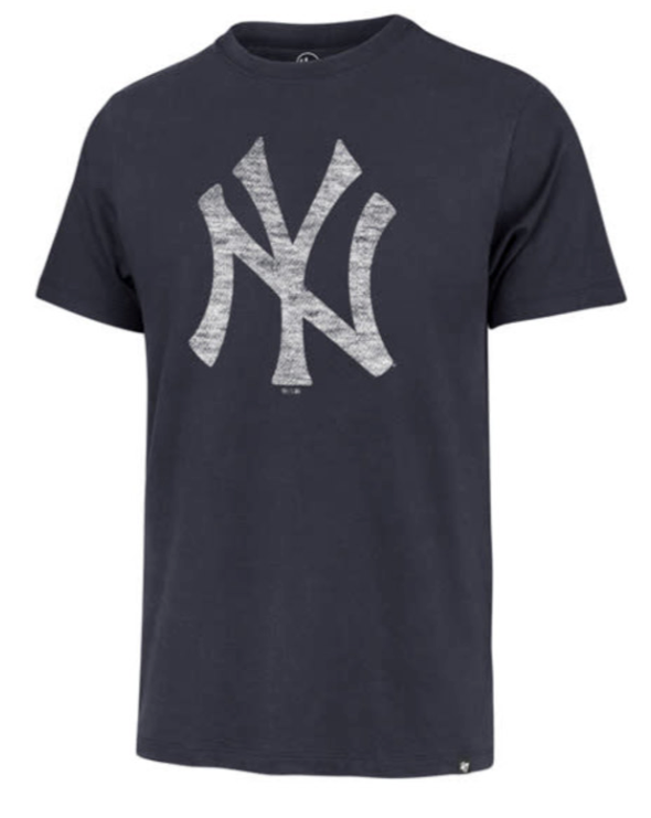 New York Yankees Men’s 47 Brand Cooperstown Atlas Blue Premier Franklin T-Shirt T-Shirt product image 1, provided for visual