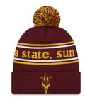 Arizona State Sun Devils Maroon New Era Marquee Cuffed Knit Hat with Pom product image 1, provided for visual reference and
