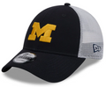 Michigan Wolverines New Era Navy/White Trucker 9FORTY Adjustable Hat product image 1, provided for visual reference and