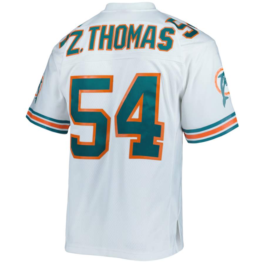 Zach Thomas Miami Dolphins Mitchell & Ness White Legacy Replica Jersey for Men product image 3, provided for visual