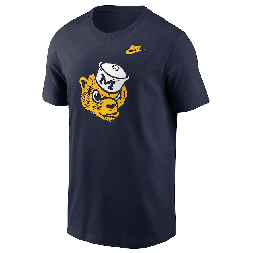 Michigan Wolverines Nike Legacy Alternate Navy Logo T-Shirt for Men product image 2, provided for visual reference and
