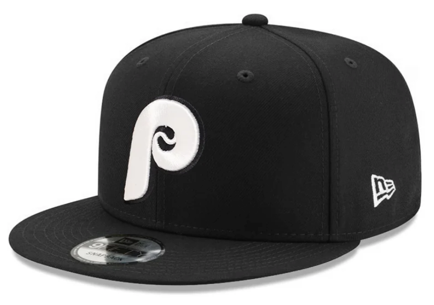 Philadelphia Phillies New Era Black Chain Stitch 9FIFTY Snapback Adjustable Hat product image 1, provided for visual
