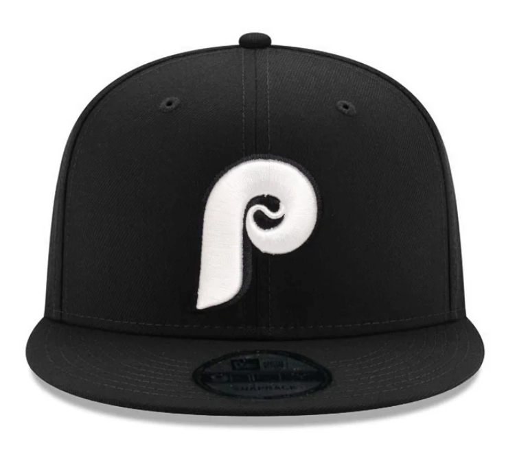 Philadelphia Phillies New Era Black Chain Stitch 9FIFTY Snapback Adjustable Hat product image 2, provided for visual