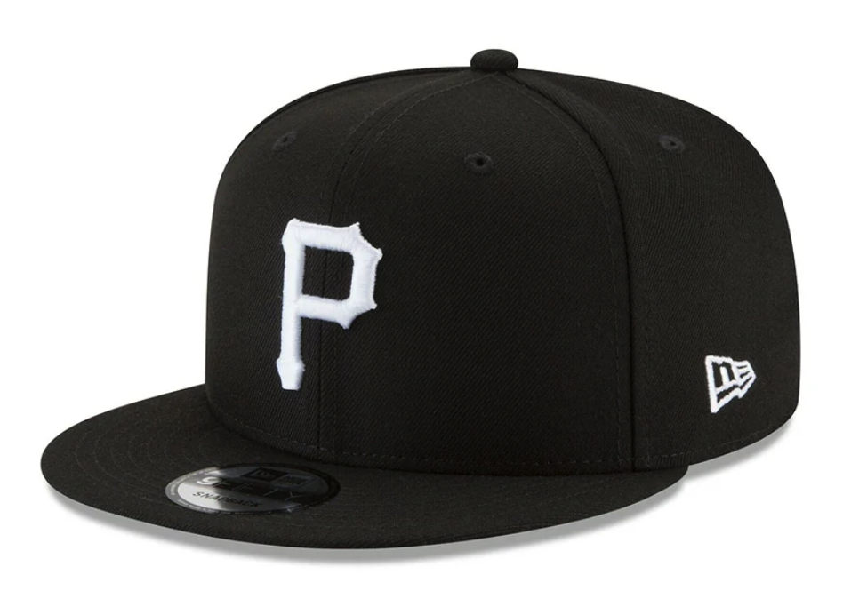 Pittsburgh Pirates New Era Black Chain Stitch 9FIFTY Snapback Adjustable Hat product image 1, provided for visual reference