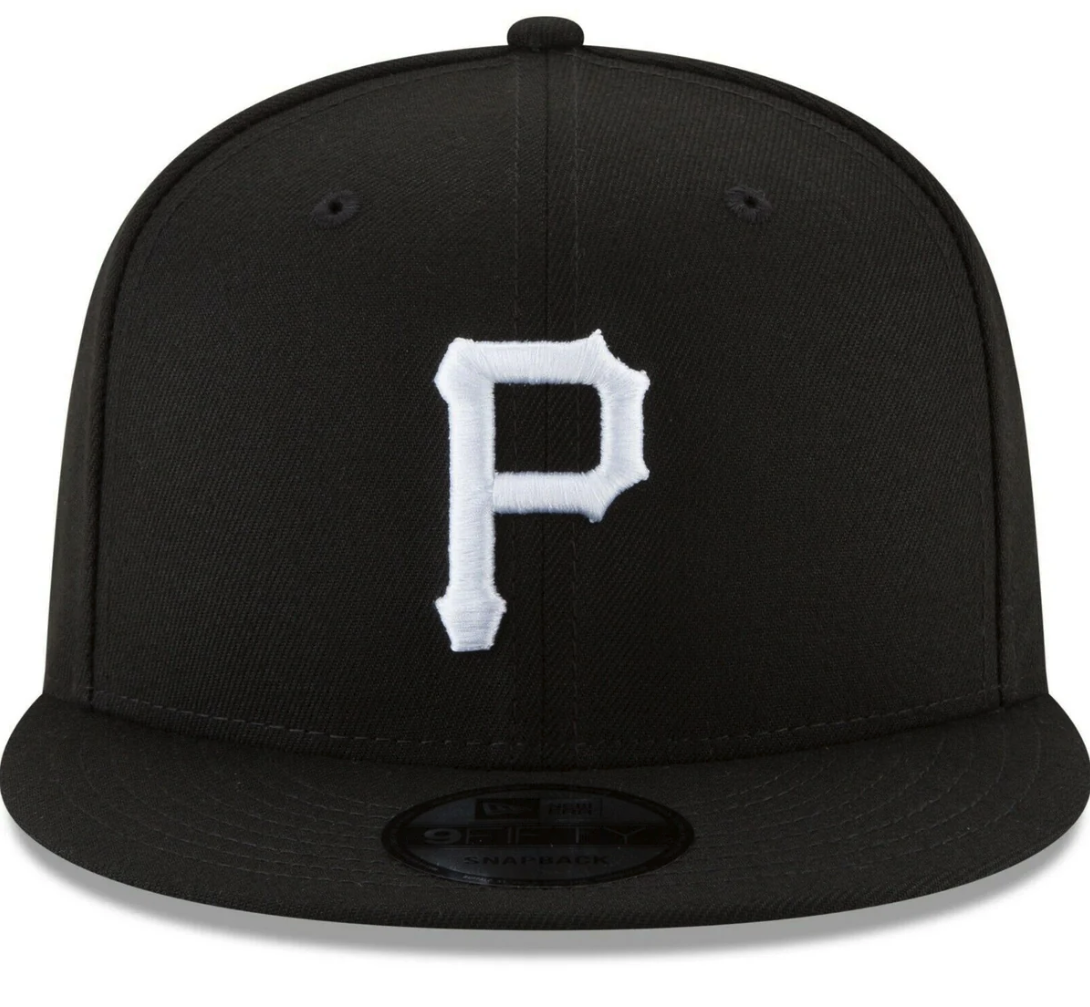 Pittsburgh Pirates New Era Black Chain Stitch 9FIFTY Snapback Adjustable Hat product image 2, provided for visual reference