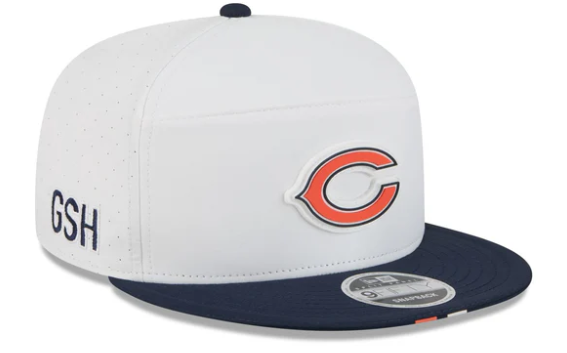 Chicago Bears New Era White/Navy Secondary Logo 2025 NFL Training Camp Split Panel 9FIFTY Snapback Hat for Men product image