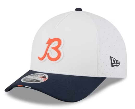 Chicago Bears New Era White/Navy B 2025 NFL Training Camp 9FORTY M-Crown Adjustable A-Frame Hat for Men product image 1,