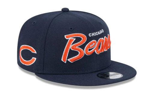 Chicago Bears New Era Navy Script C 9FIFTY Adjustable Snapback Hat product image 1, provided for visual reference and