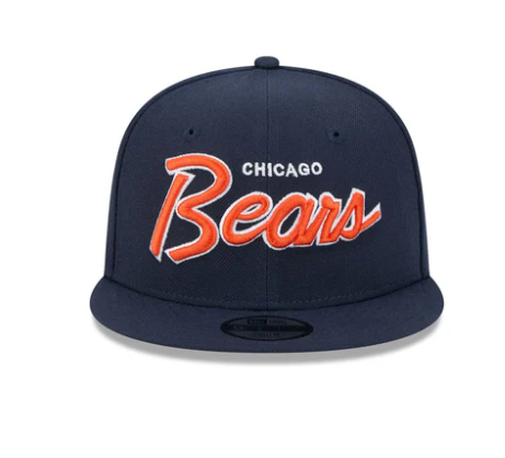 Chicago Bears New Era Navy Script C 9FIFTY Adjustable Snapback Hat product image 2, provided for visual reference and
