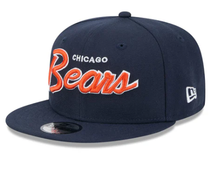 Chicago Bears New Era Navy Script C 9FIFTY Adjustable Snapback Hat product image 3, provided for visual reference and