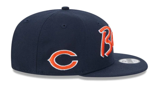 Chicago Bears New Era Navy Script C 9FIFTY Adjustable Snapback Hat product image 4, provided for visual reference and