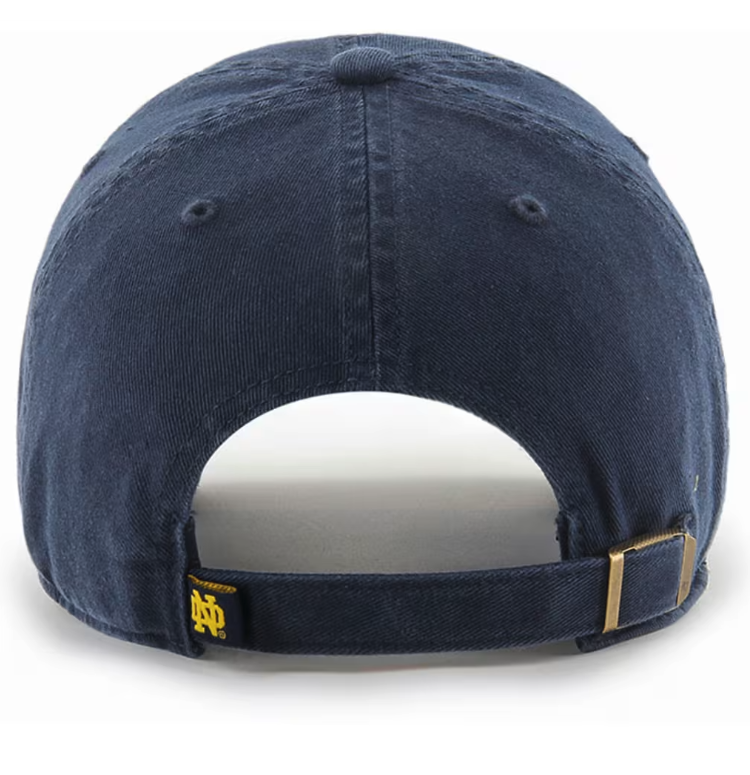 Notre Dame Fighting Irish Navy Cleanup Adjustable Hat By '47 brand product image 2, provided for visual reference and